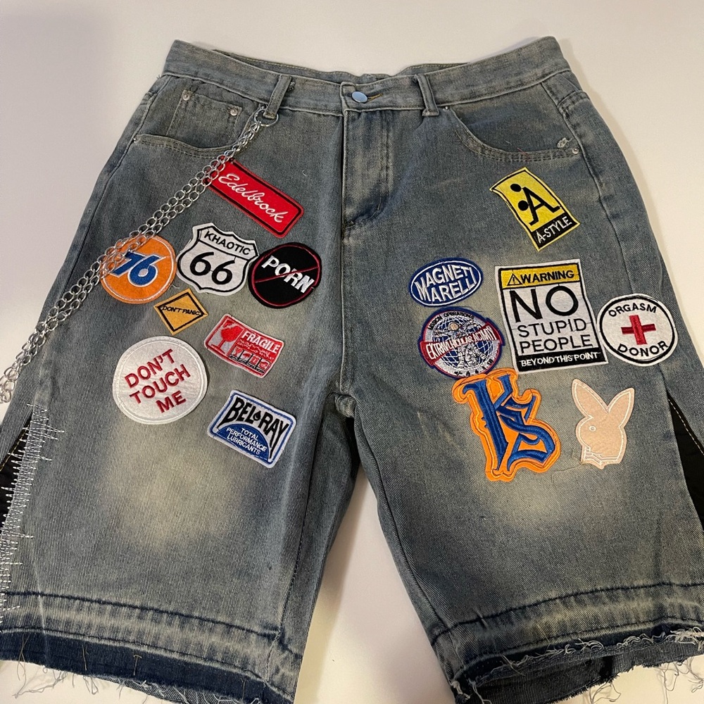 Streetwear Denim Shorts Y2K Jeans Men Women Jorts.  XL